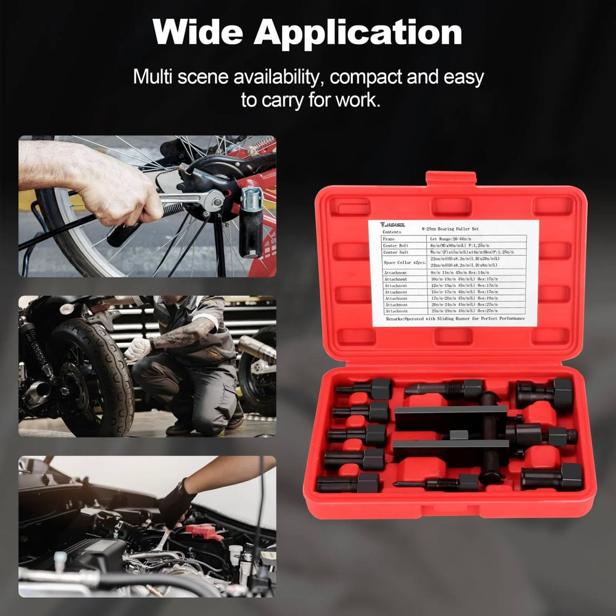 10 Pcs Motorcycle Inner Bearing Puller Set