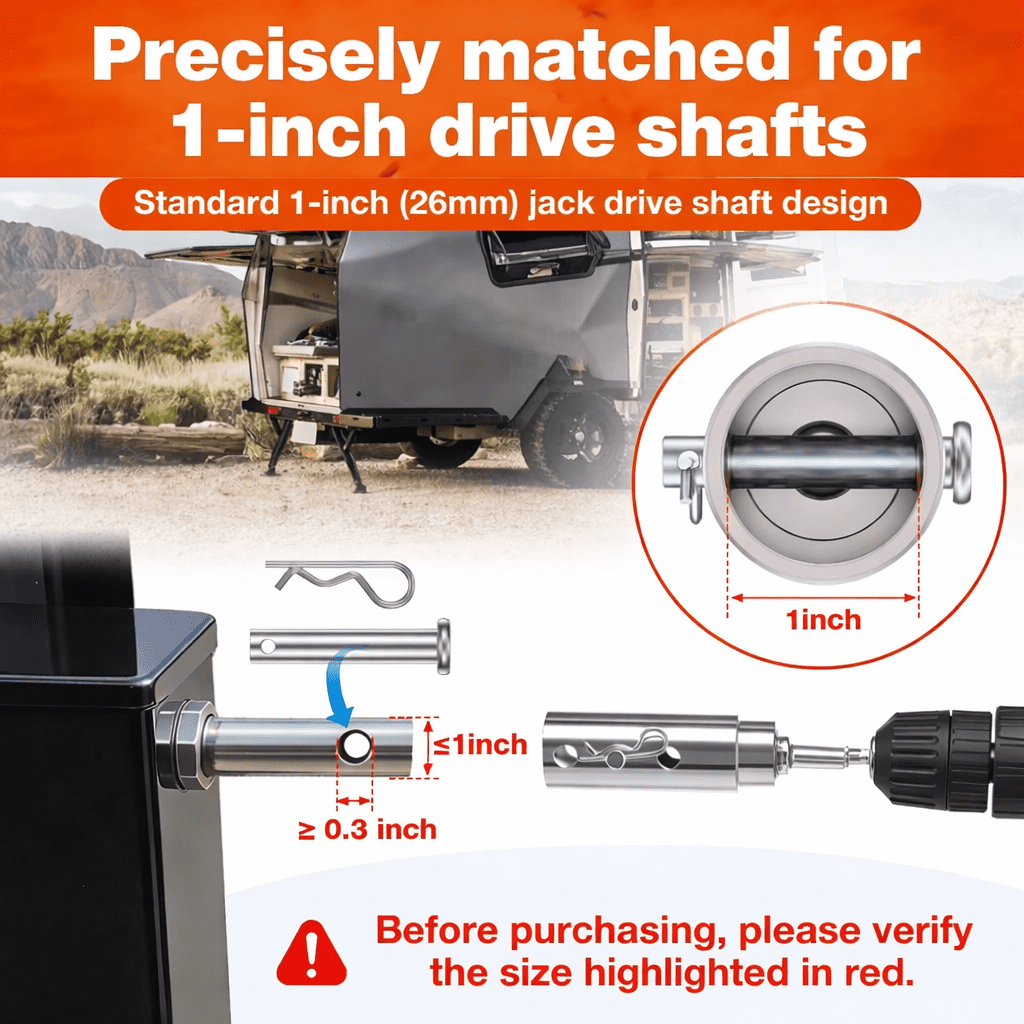 Trailer jack Drill Adapter