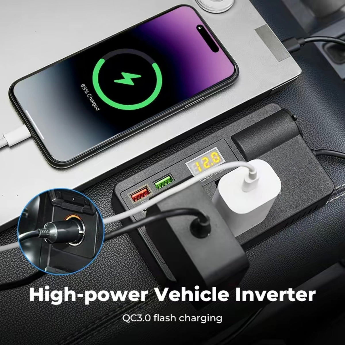 Car Truck Inverter 12V-24V to 220V