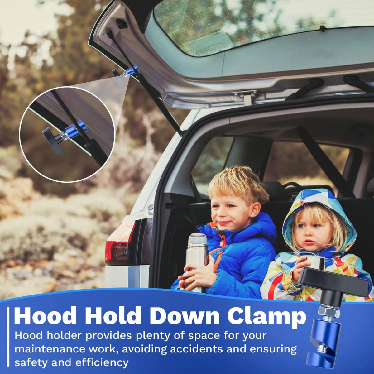 2 PCS Car hood Prop Struts Clamp