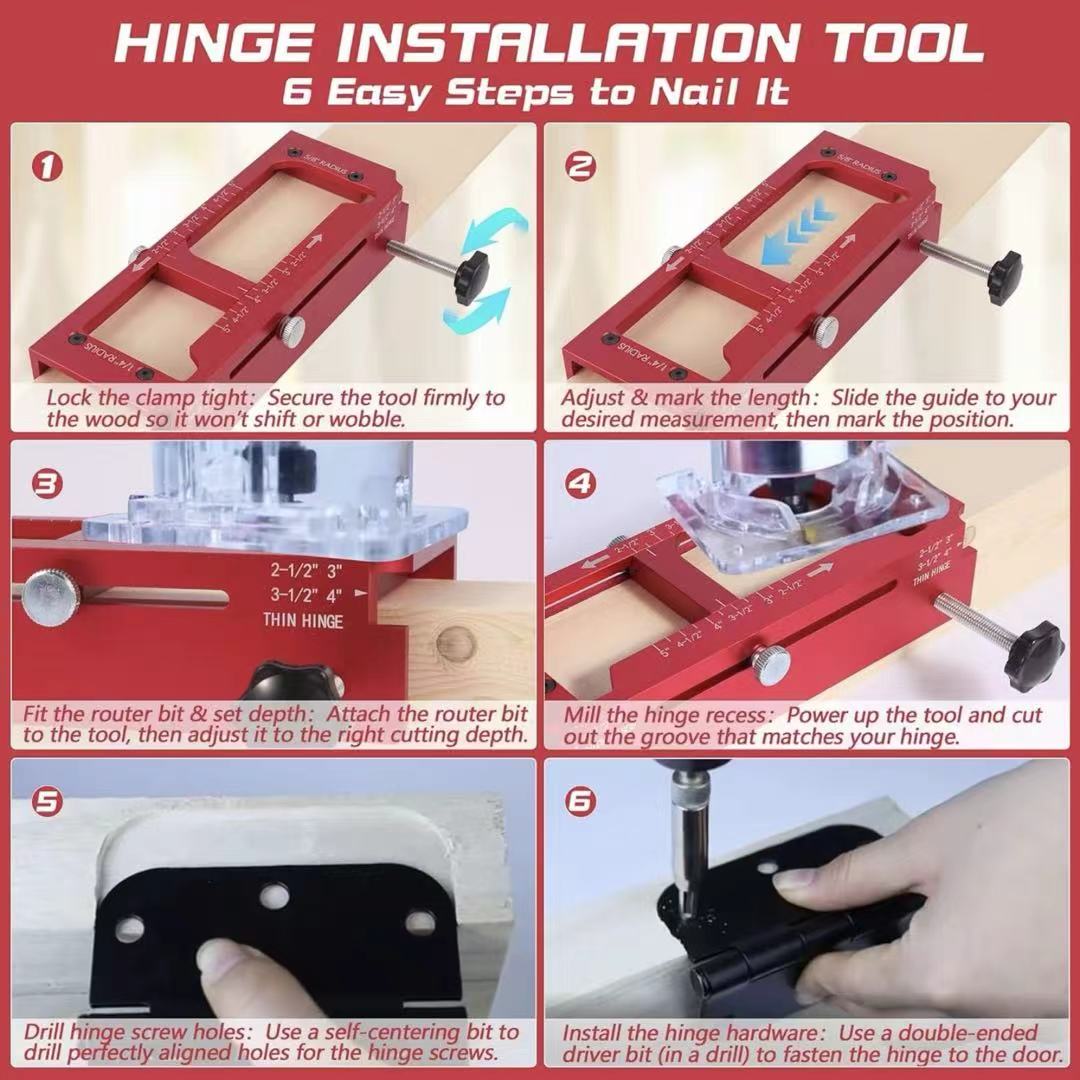 Door Hinge Jig-Door Hinge Cut Out Tool for Door&Cabinet Hinges