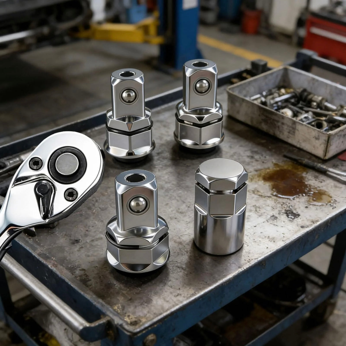 4PCS Square Drive Adapter Set – 1/2", 1/4", 3/8"