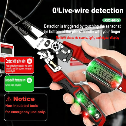 All In One Electrician Pliers With Digital Display And Voltage Tester