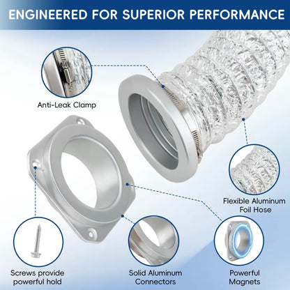 Magnetic Dryer Vent Connector Kit with Aluminum Foil Flexible Vent Hose