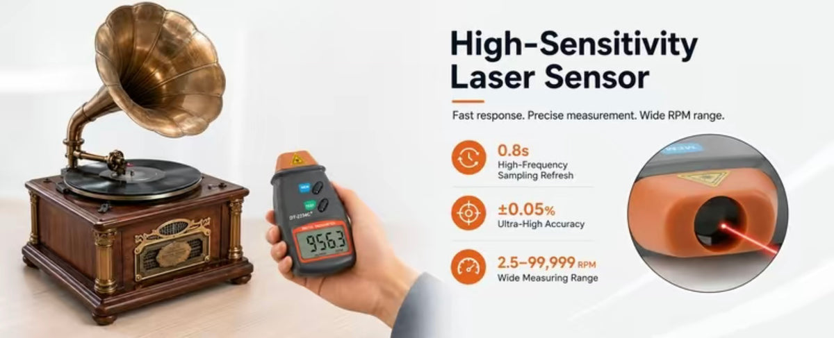 Digital tachometer handheld Non Contact Laser RPM Meter with Grip