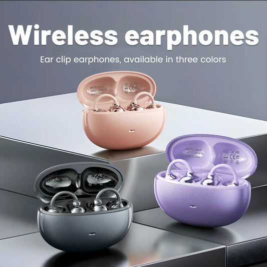 Open Ear Clip Cordless Bluetooth 6.0 Earbuds with Ear Hook