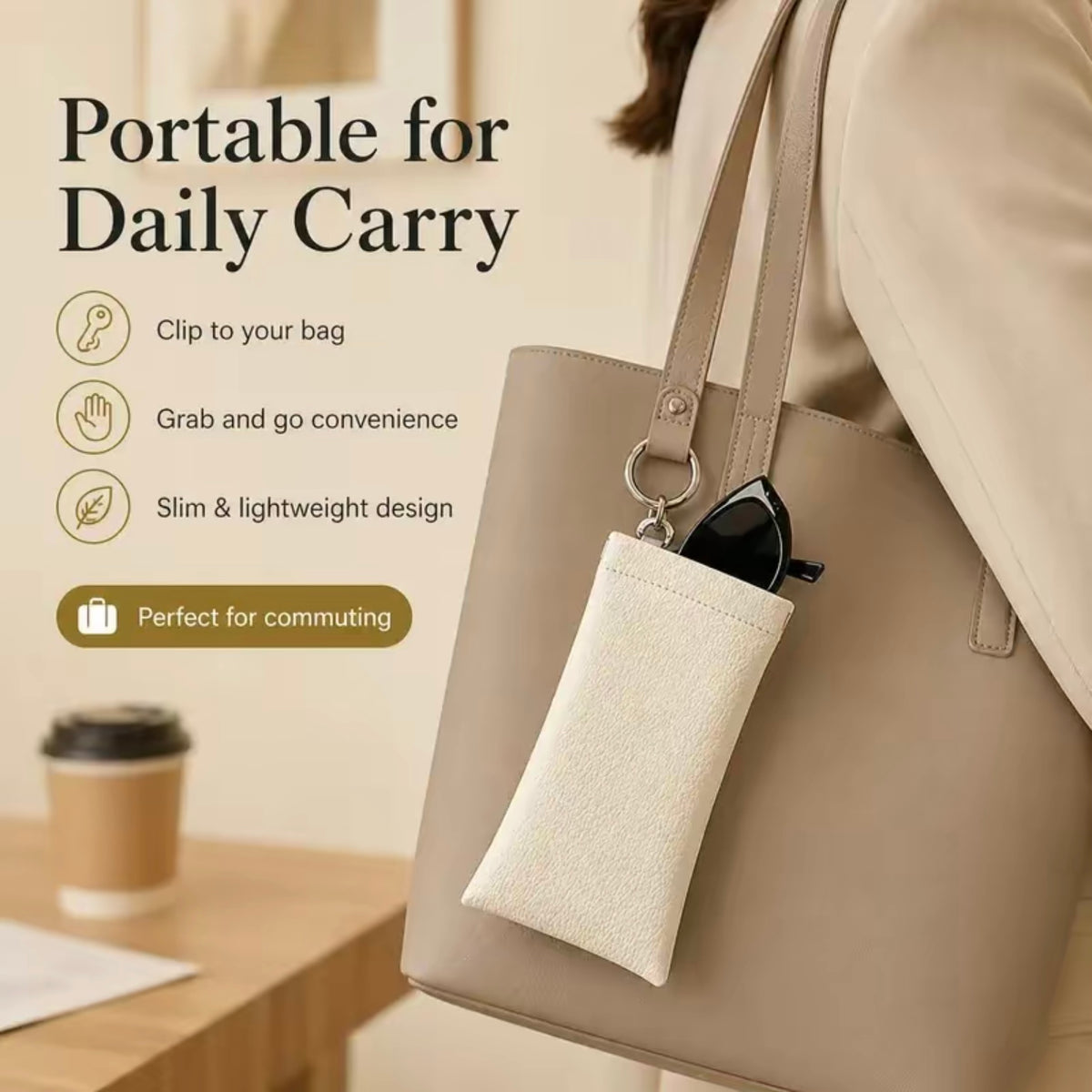 Soft PU Leather Sunglasses Pouch Elastic Opening Eyeglasses Bag