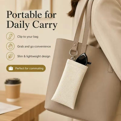 Soft PU Leather Sunglasses Pouch Elastic Opening Eyeglasses Bag