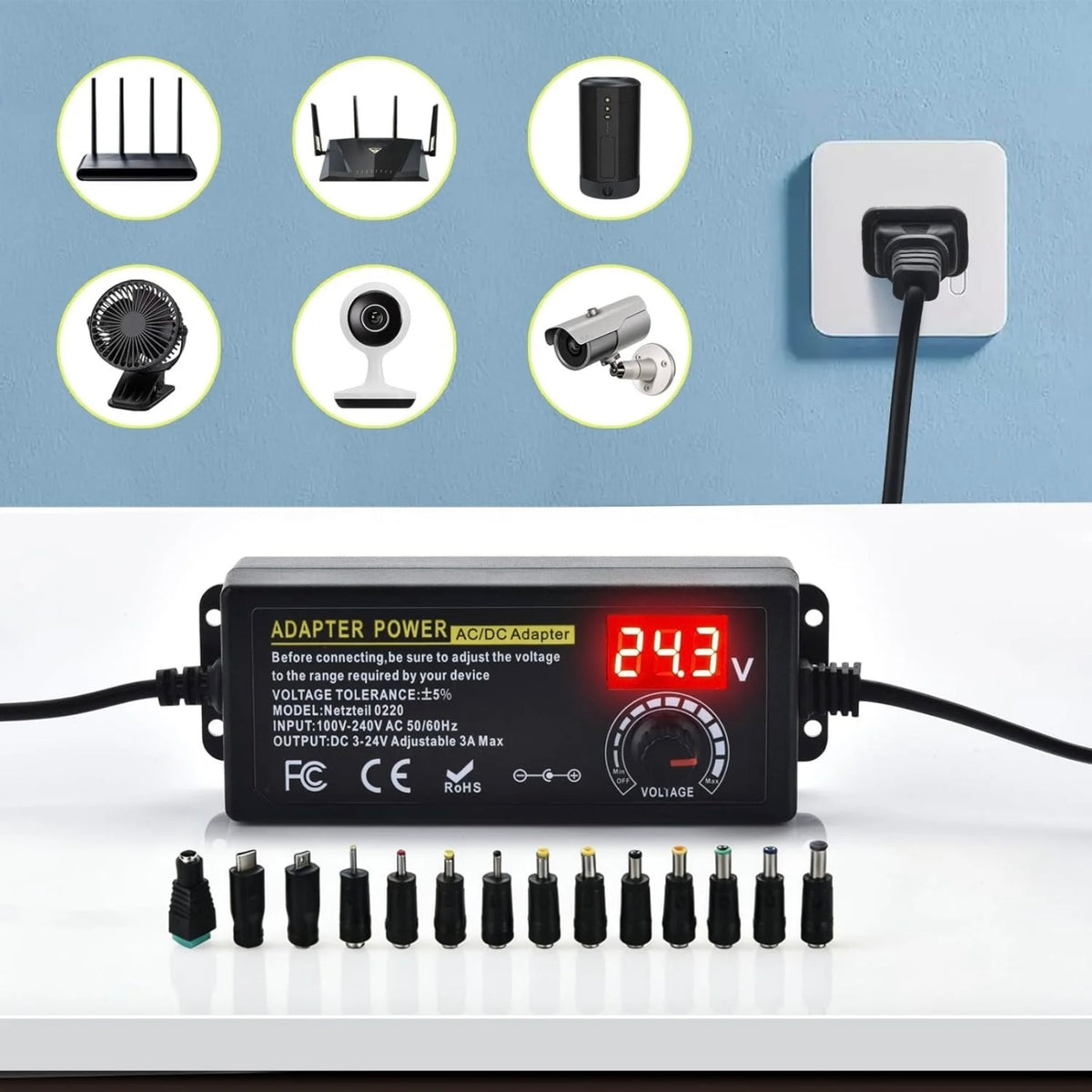 Adjustable Universal Power Supply 3V-24V 3A Max (72W)