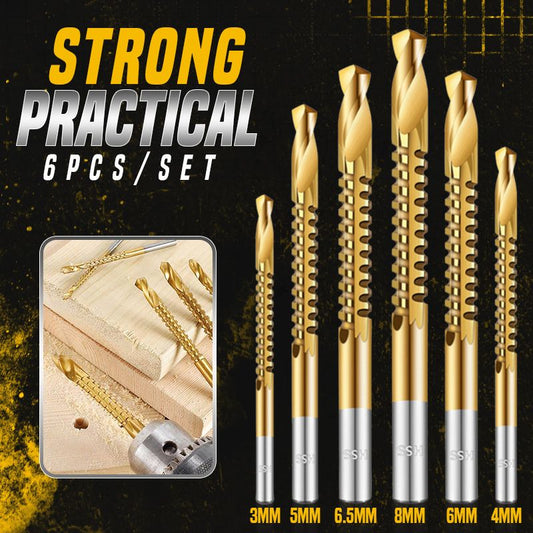 6Pcs 3-8mm Titanium Twist Drill Bits