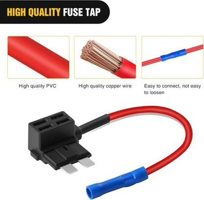 🔥50040R 12V Car Add-a-Circuit Fuse Adapter with Standard and Mini TAP Profile TAP Blade Fuse